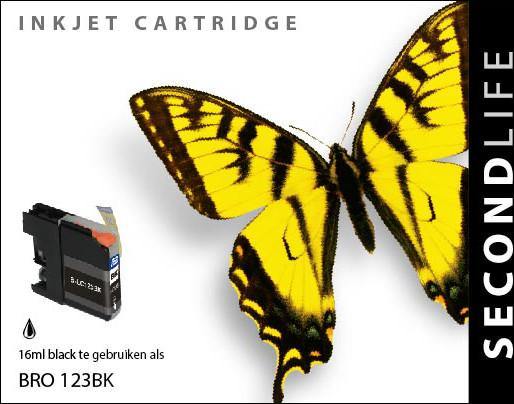 SecondLife - Brother LC 121 / 123 Black - 16ml. - Printervoordeel