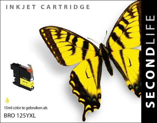 SecondLife - Brother LC 125 Yellow XL - 15ml. - Printervoordeel