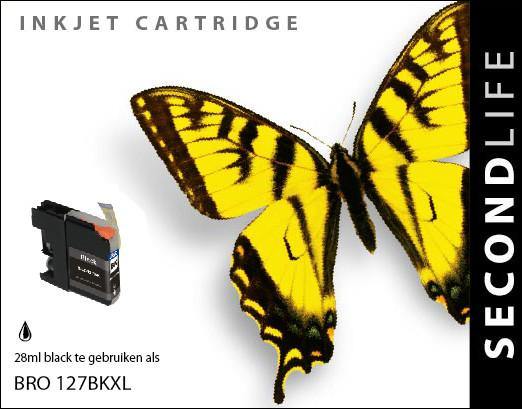 SecondLife - Brother LC 127 Black XL - 28ml. - Printervoordeel