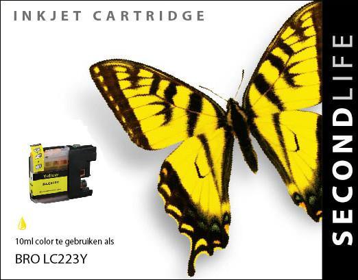 SecondLife - Brother LC 221 / 223 Yellow - 10ml. - Printervoordeel