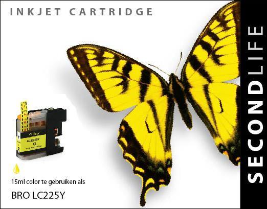 SecondLife - Brother LC 225 Yellow - 15ml. - Printervoordeel
