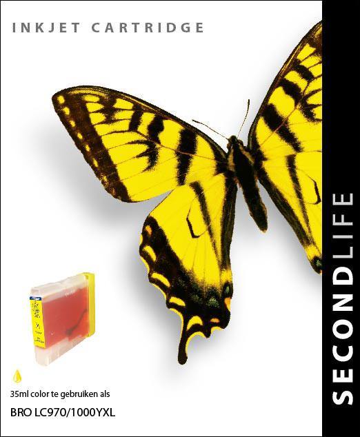SecondLife - Brother LC 970/1000 Yellow - 35ml. - Printervoordeel