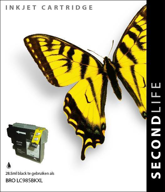 SecondLife - Brother LC 985 Black - 28,5ml. - Printervoordeel