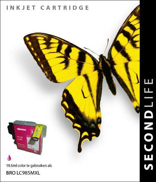 SecondLife - Brother LC 985 Magenta - 19,5ml. - Printervoordeel