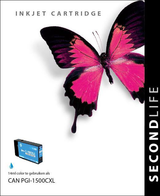 SecondLife - Canon PGI 1500 XL Cyan - 14ml. - Printervoordeel