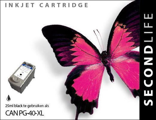 SecondLife - Canon PG 40 Black - 25ml. - Printervoordeel
