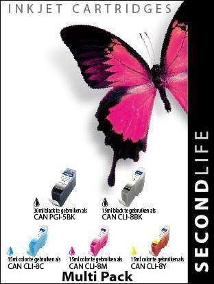 SecondLife - Multipack Canon 5 Black & 8 Serie - Printervoordeel