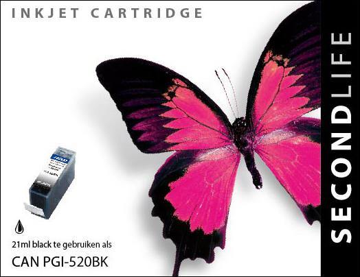 SecondLife - Canon PGI 520 Black - 21ml. - Printervoordeel