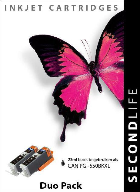 SecondLife - Duopack Canon PGI 550 Black - Printervoordeel