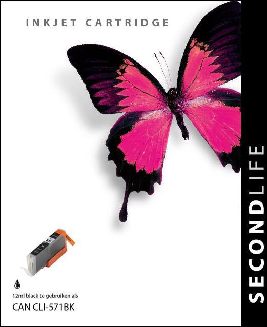 SecondLife - Canon CLI 571 XL Black - 12ml. - Printervoordeel