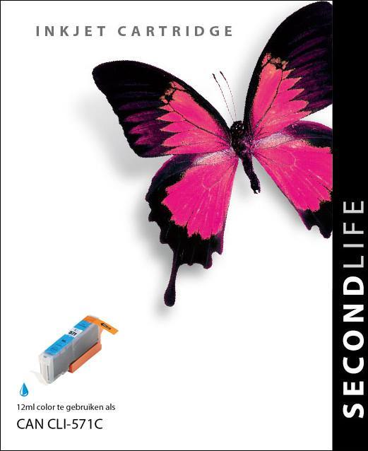 SecondLife - Canon CLI 571 XL Cyan - 12ml. - Printervoordeel
