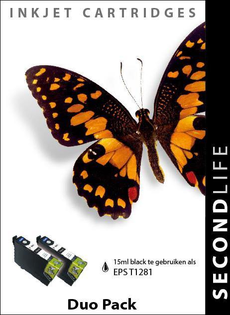 SecondLife - Duopack Epson T 1281 Black - Printervoordeel