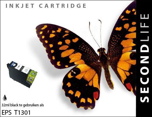 SecondLife - Epson T 1301 Black - 32ml. - Printervoordeel
