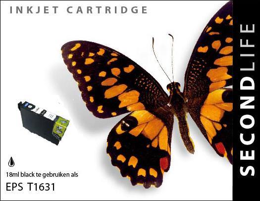 SecondLife - Epson 16 XL Black (T 1631) - 18ml. - Printervoordeel