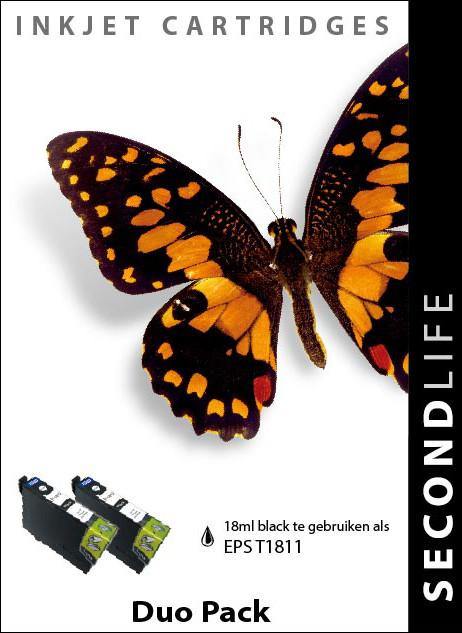 SecondLife - Duopack Epson 18 XL Black (T 1811) - Printervoordeel