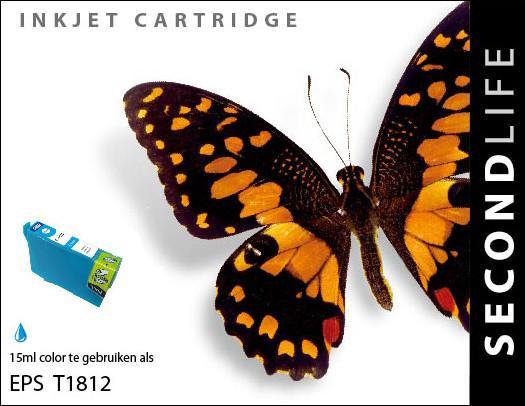 SecondLife - Epson 18 XL Cyan (T 1812) - 15ml. - Printervoordeel