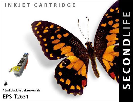 SecondLife - Epson 26 XL Photo Black (T 2631) - 12ml. - Printervoordeel