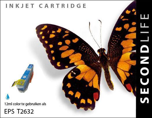 SecondLife - Epson 26 XL Cyan (T 2632) - 12ml. - Printervoordeel