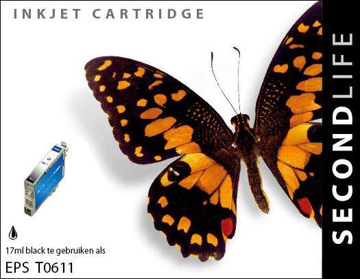 SecondLife - Epson T 0611 Black - 17ml. - Printervoordeel