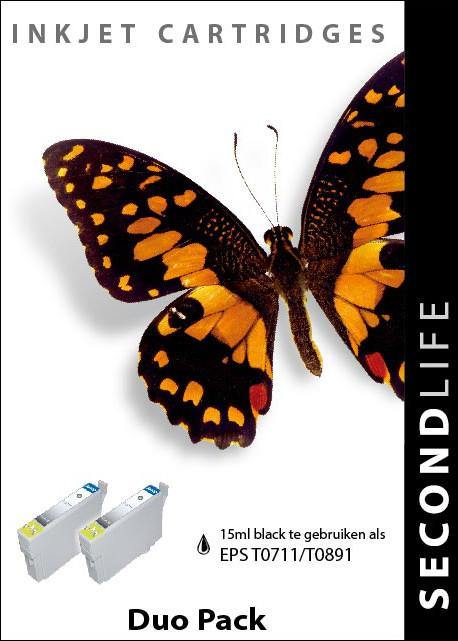 SecondLife - Duopack Epson T 0711 Black - Printervoordeel