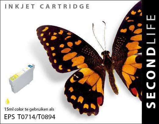 SecondLife - Epson T 0714 Yellow - 15ml. - Printervoordeel