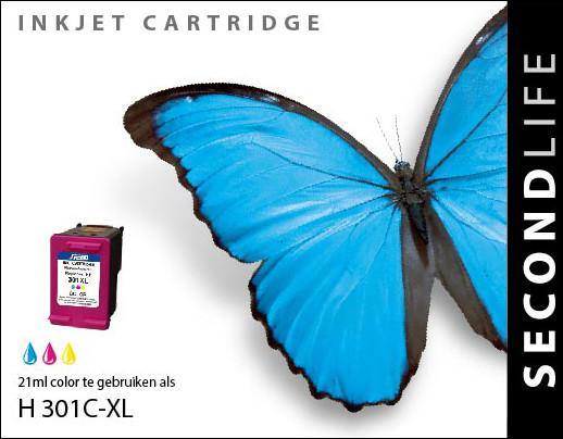SecondLife - HP 301 XL Color - 18ml. - Printervoordeel
