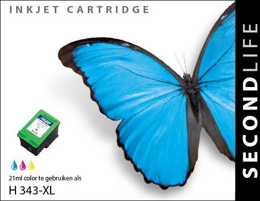 SecondLife - HP 343 XL Color - 21ml. - Printervoordeel