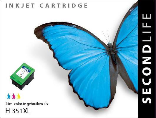 SecondLife - HP 351 XL Color - 21ml. - Printervoordeel