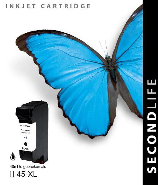 SecondLife - HP 45 XL Black - 40ml. - Printervoordeel
