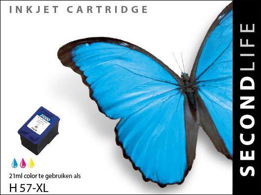 SecondLife - HP 57 XL Color - 21ml. - Printervoordeel