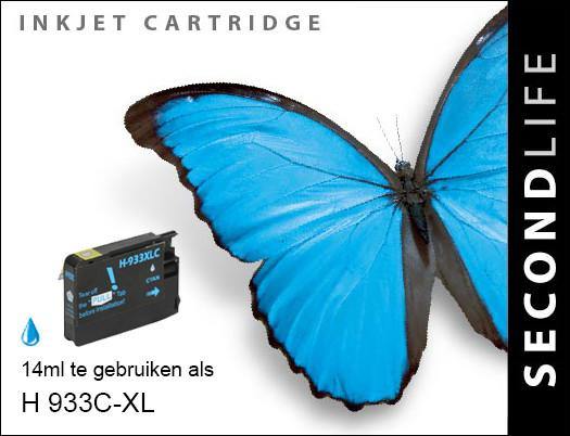SecondLife - HP 933 XL Cyan - 14ml. - Printervoordeel