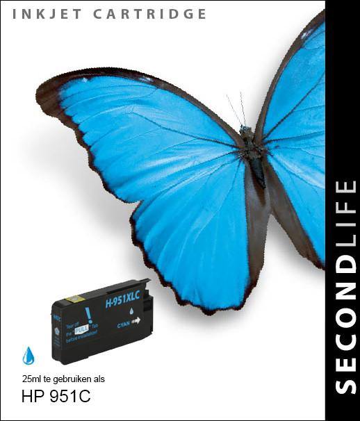 SecondLife - HP 951 XL Cyan - 25ml. - Printervoordeel