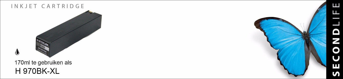 SecondLife - HP 970 XL Black - 170ml. - Printervoordeel