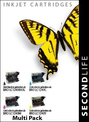 SecondLife - Multipack Brother LC 1240 BK  C  M en Y - Printervoordeel