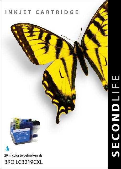SecondLife - Brother LC 3217 / 3219 XL Cyan - 20ml. - Printervoordeel