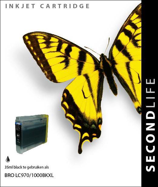 SecondLife - Brother LC 970/1000 Black - 35ml. - Printervoordeel