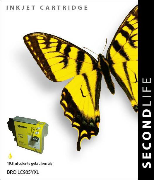 SecondLife - Brother LC 985 Yellow - 19,5ml. - Printervoordeel
