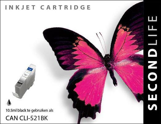 SecondLife - Canon CLI 521 Black - 10,5ml. - Printervoordeel