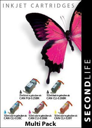SecondLife - Multipack Canon 525 Black & 526 Serie - Printervoordeel