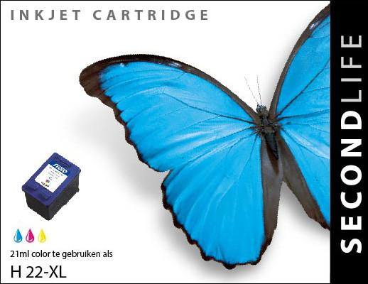 SecondLife - HP 22 XL Color - 21ml. - Printervoordeel