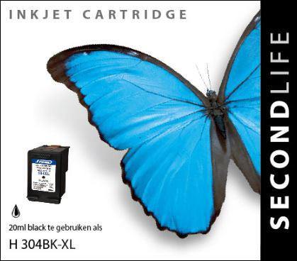 SecondLife - HP 304 XL Black - 20ml. - Printervoordeel
