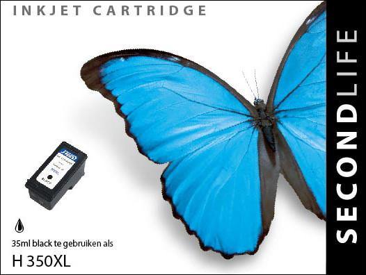 SecondLife - HP 350 XL Black - 35ml. - Printervoordeel
