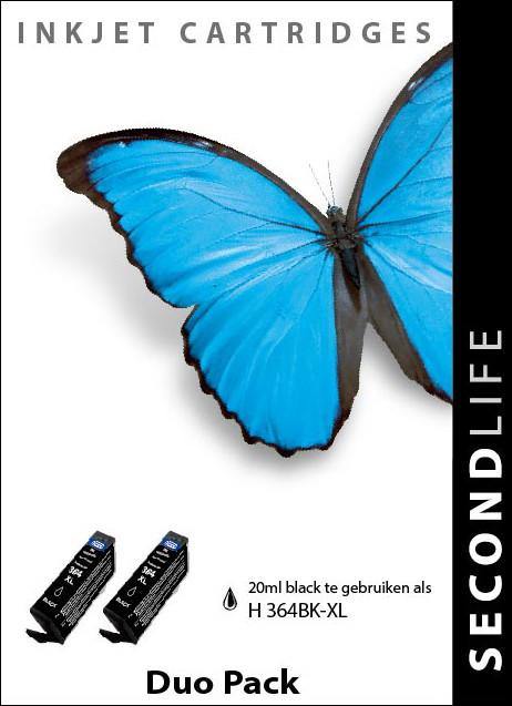 SecondLife - Duopack HP 364 Black - Printervoordeel
