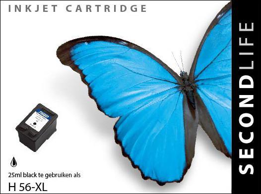 SecondLife - HP 56 XL Black - 25ml. - Printervoordeel