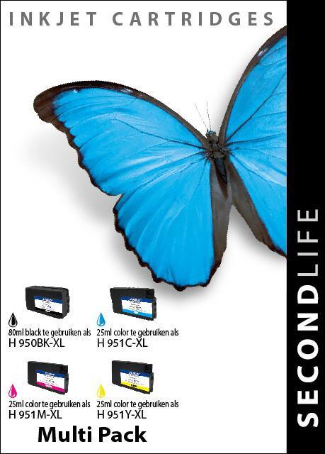 SecondLife - Multipack HP 950 / 951 BK  C  M & Y - Printervoordeel