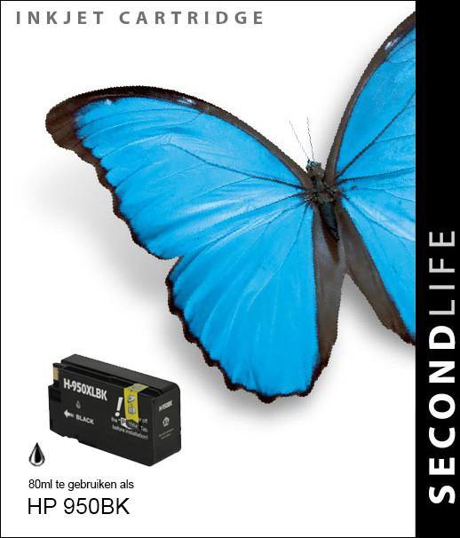 SecondLife - HP 950 XL Black - 80ml. - Printervoordeel