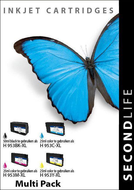SecondLife - Multipack HP 953 XL BK  C  M en Y - Printervoordeel