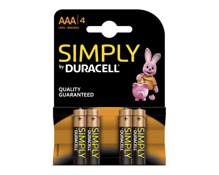 Duracell - Simply Alkaline AAA - blister 4 - Printervoordeel