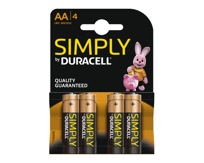 Duracell - Simply Alkaline AA - blister 4 - Printervoordeel